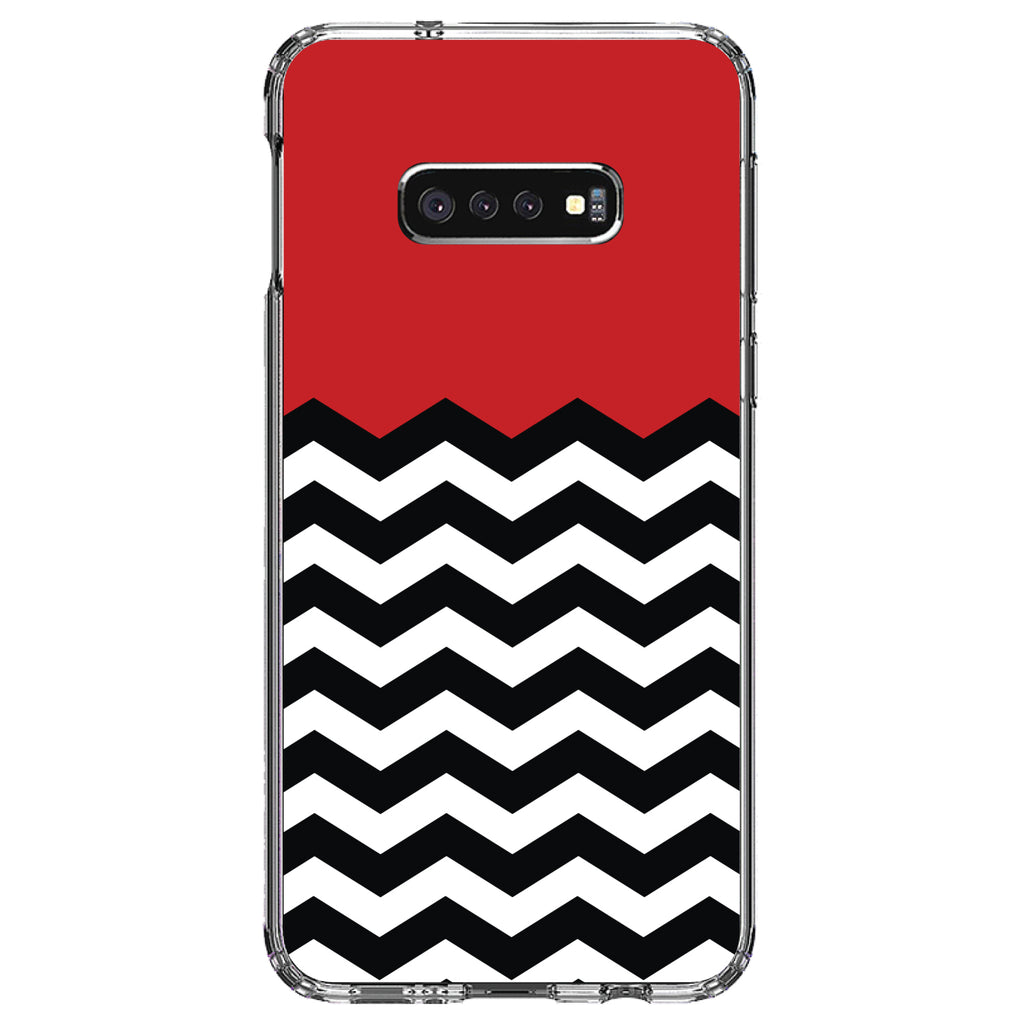 Black White Red Chevron Clear Shockproof iPhone Case, view 18