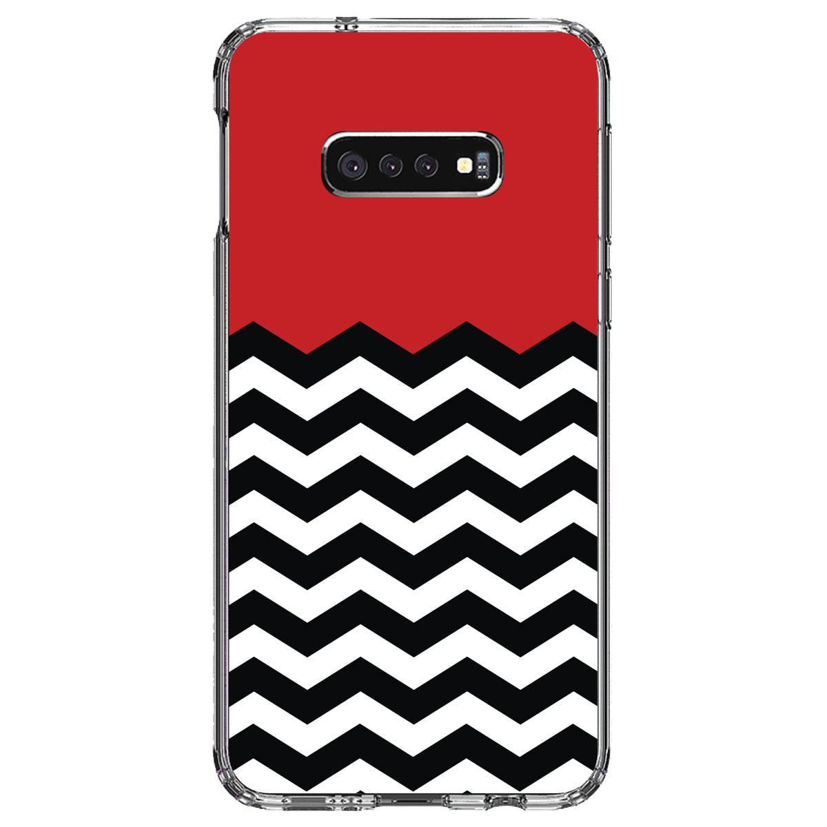 Black White Red Chevron Clear Shockproof iPhone Case, view 18