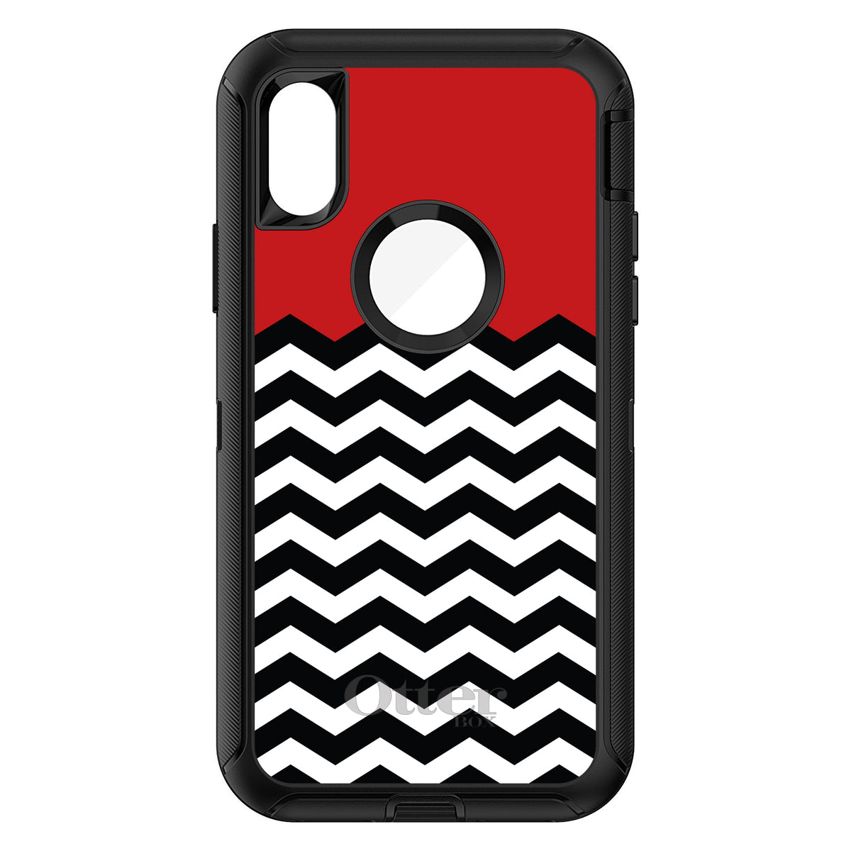 Black White Red Chevron OtterBox Defender Case for iPhone & Galaxy, view 3