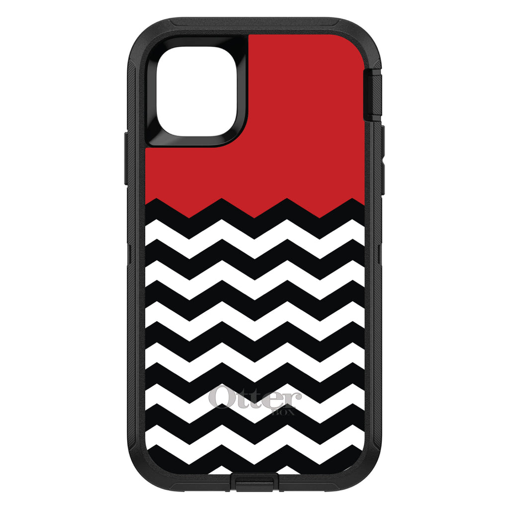 Black White Red Chevron OtterBox Defender Case for iPhone & Galaxy, view 2