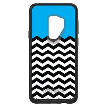 DistinctInk™ OtterBox Symmetry Series Case for Apple iPhone / Samsung Galaxy / Google Pixel - Black White Cyan Blue Chevron