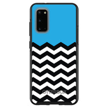 DistinctInk™ OtterBox Symmetry Series Case for Apple iPhone / Samsung Galaxy / Google Pixel - Black White Cyan Blue Chevron