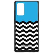 DistinctInk™ OtterBox Symmetry Series Case for Apple iPhone / Samsung Galaxy / Google Pixel - Black White Cyan Blue Chevron