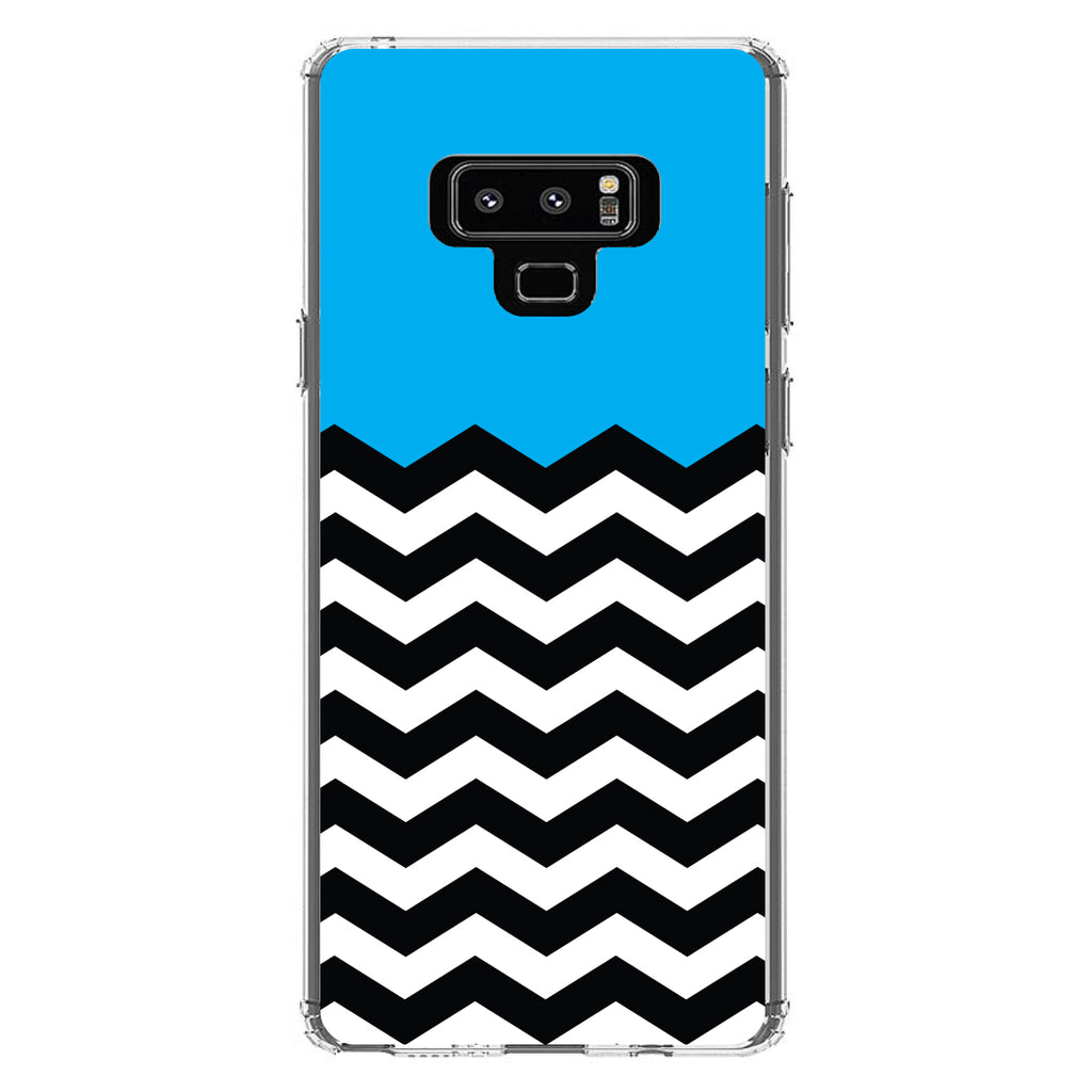 Black White Cyan Blue Chevron Clear Shockproof iPhone Case, view 11