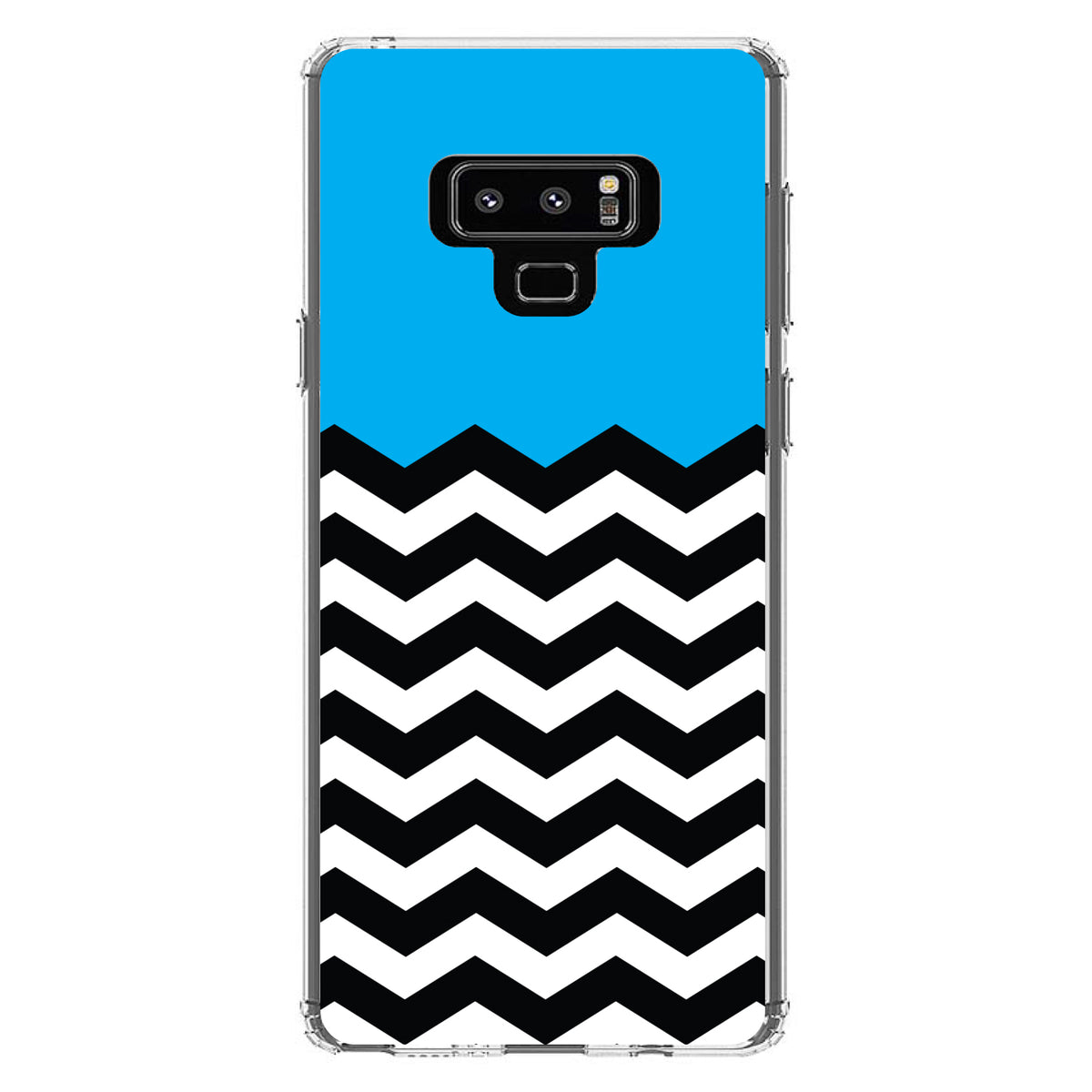 Black White Cyan Blue Chevron Clear Shockproof iPhone Case, view 11