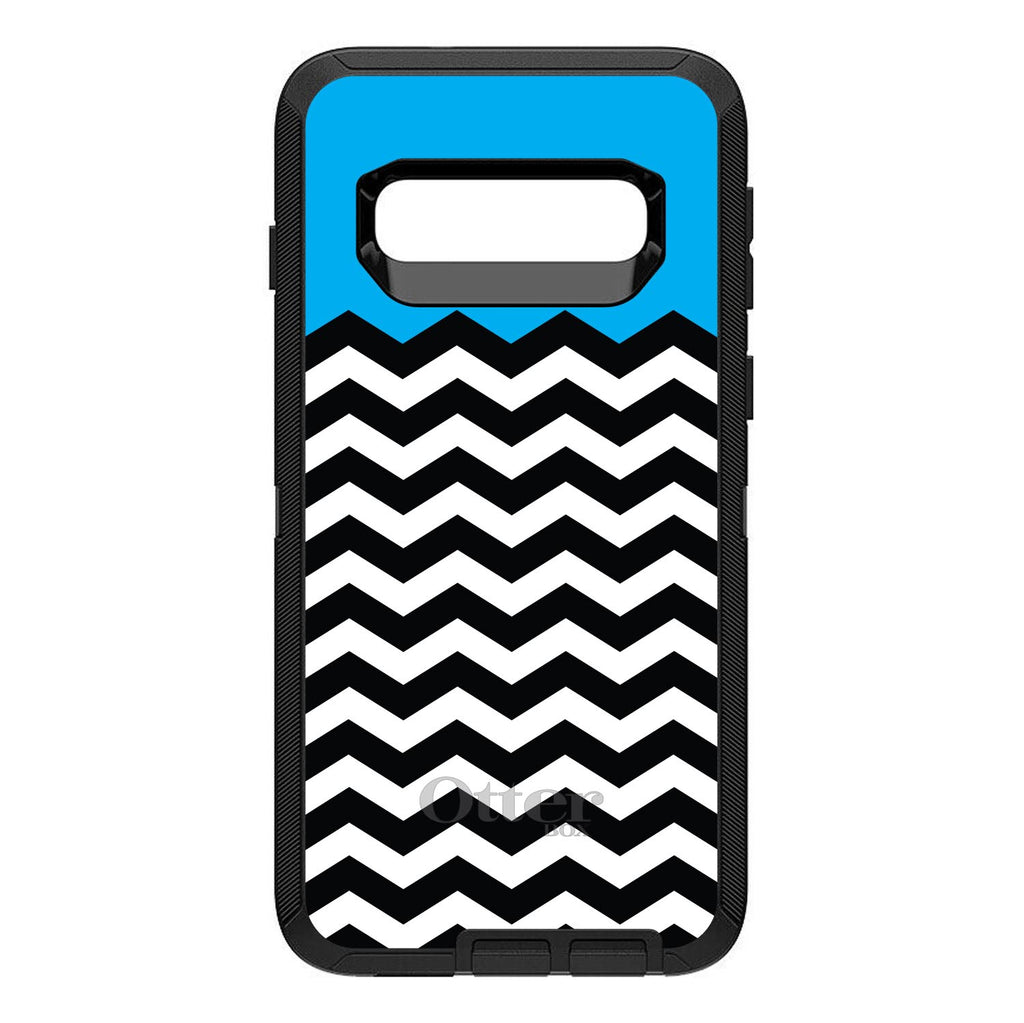 Black White Cyan Blue Chevron OtterBox Defender Case for iPhone & Galaxy, view 9