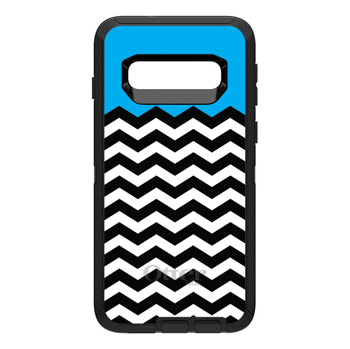 Black White Cyan Blue Chevron OtterBox Defender Case for iPhone & Galaxy, view 9