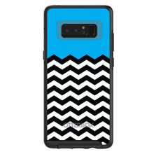 DistinctInk™ OtterBox Symmetry Series Case for Apple iPhone / Samsung Galaxy / Google Pixel - Black White Cyan Blue Chevron