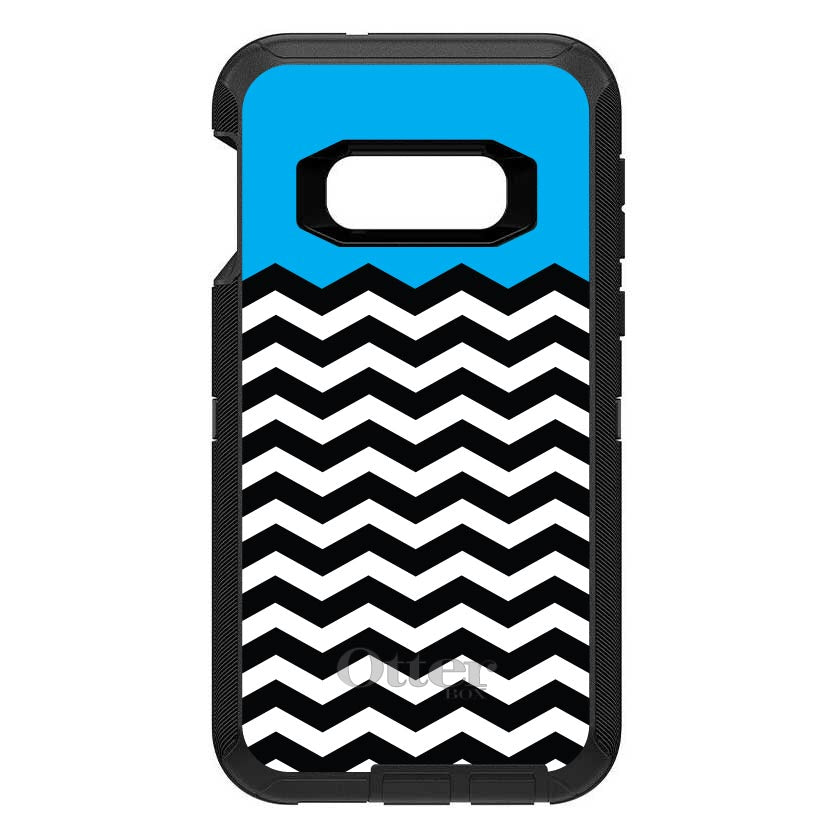 Black White Cyan Blue Chevron OtterBox Defender Case for iPhone & Galaxy, view 10
