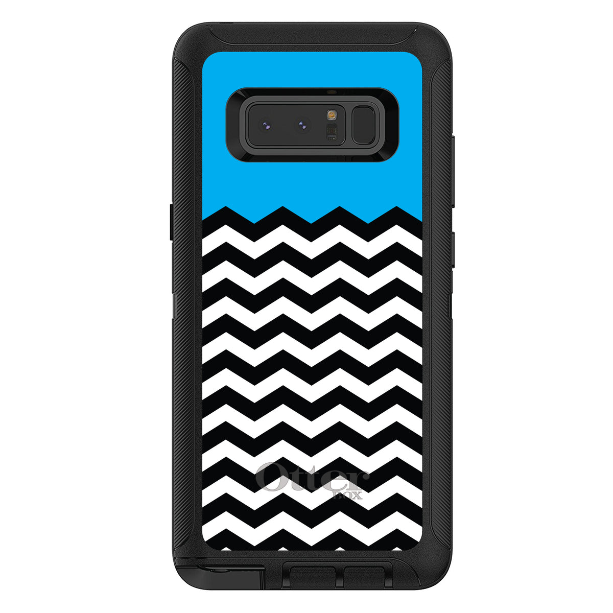 Black White Cyan Blue Chevron OtterBox Defender Case for iPhone & Galaxy, view 17