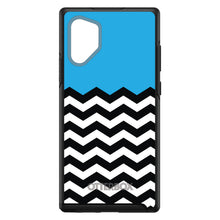 DistinctInk™ OtterBox Symmetry Series Case for Apple iPhone / Samsung Galaxy / Google Pixel - Black White Cyan Blue Chevron