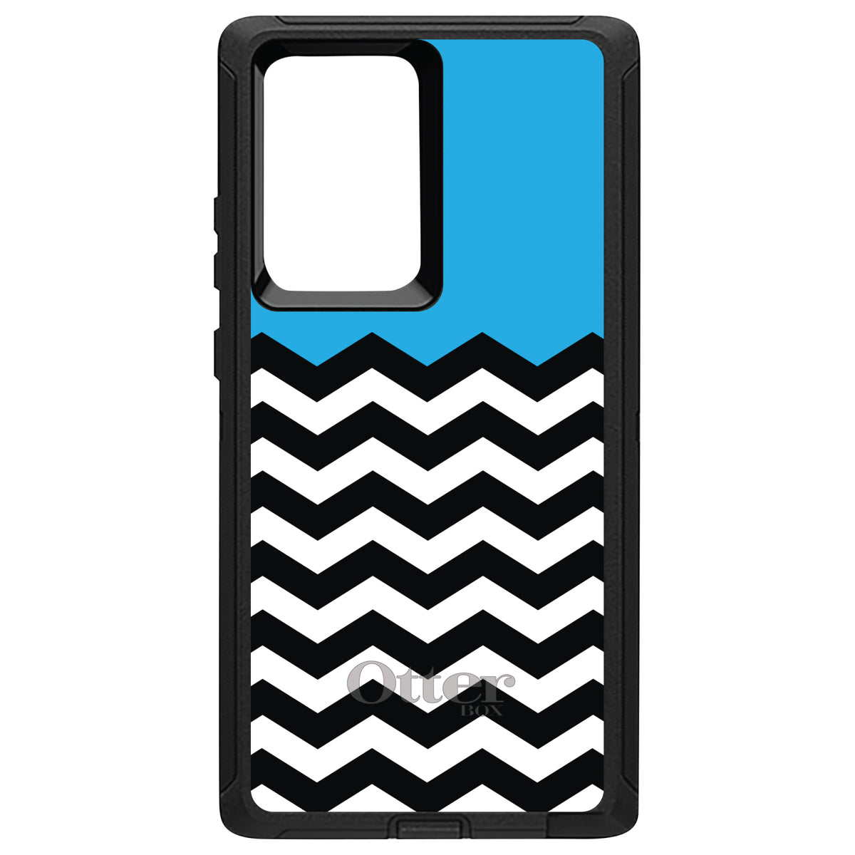 Black White Cyan Blue Chevron OtterBox Defender Case for iPhone & Galaxy, view 13
