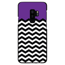 DistinctInk® Hard Plastic Snap-On Case for Apple iPhone or Samsung Galaxy - Black White Purple Chevron