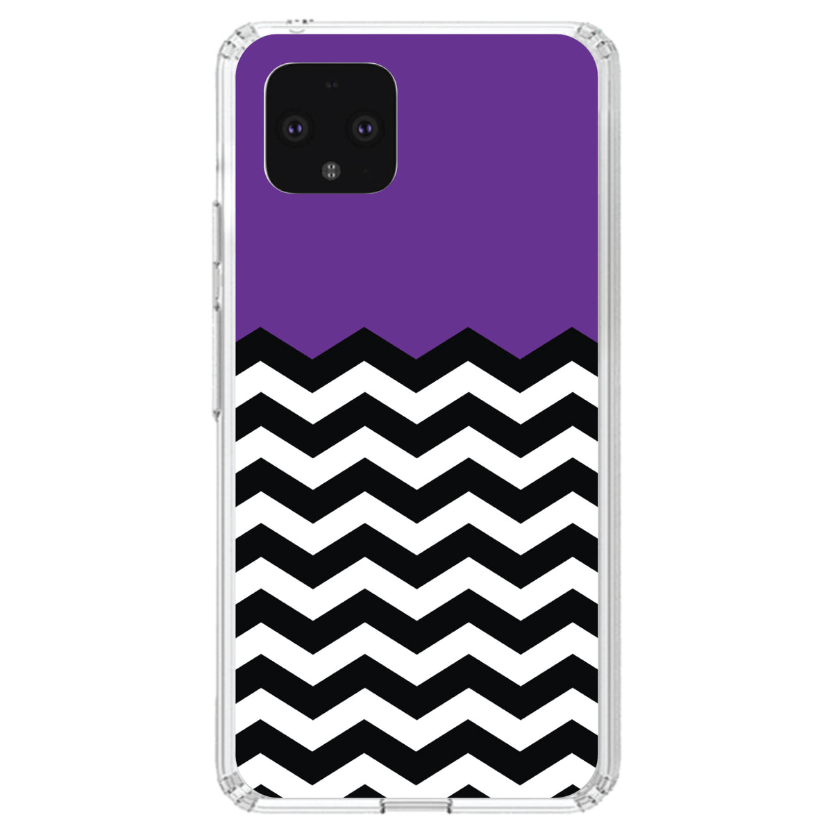 Black White Purple Chevron Clear Shockproof iPhone Case, view 24