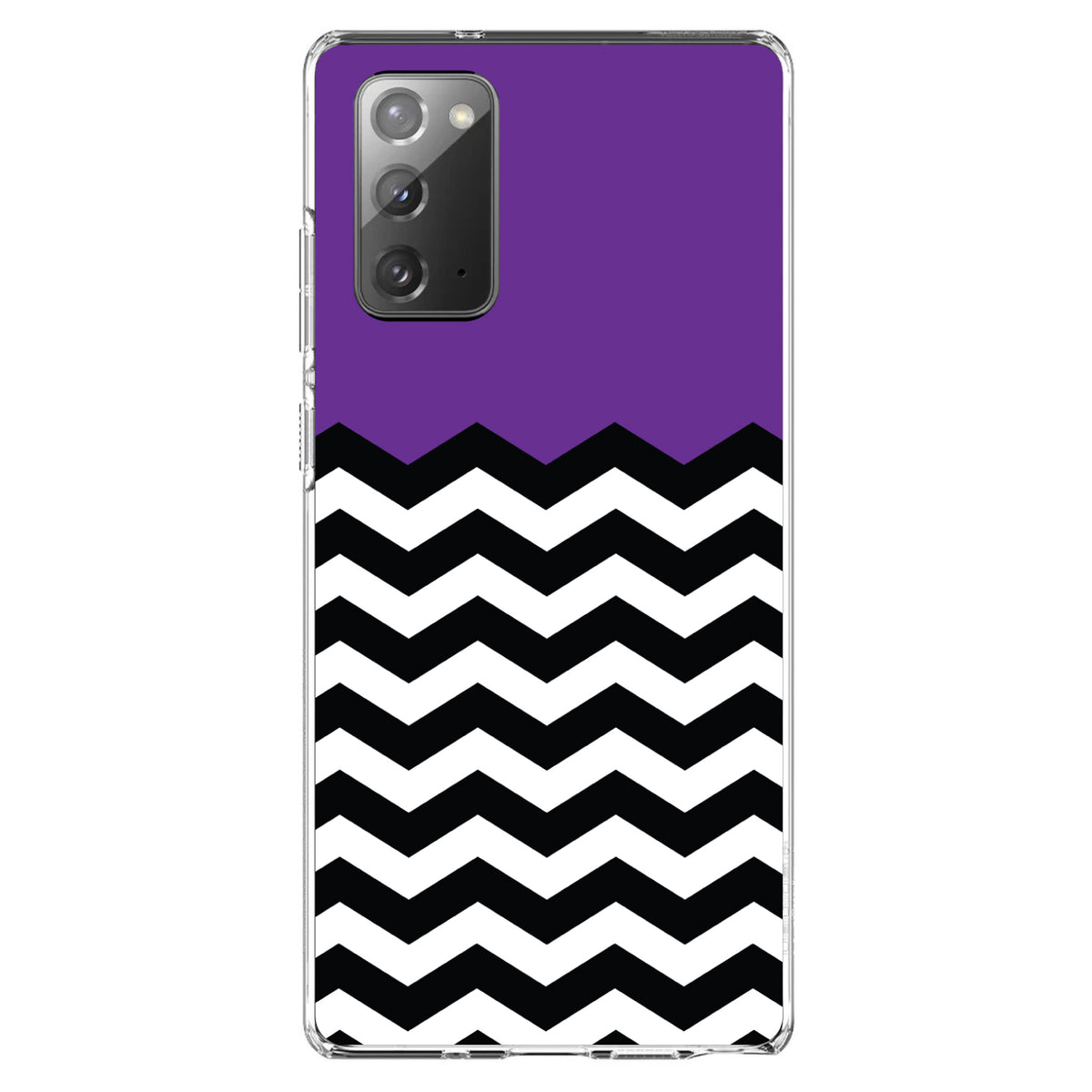 Black White Purple Chevron Clear Shockproof iPhone Case, view 8