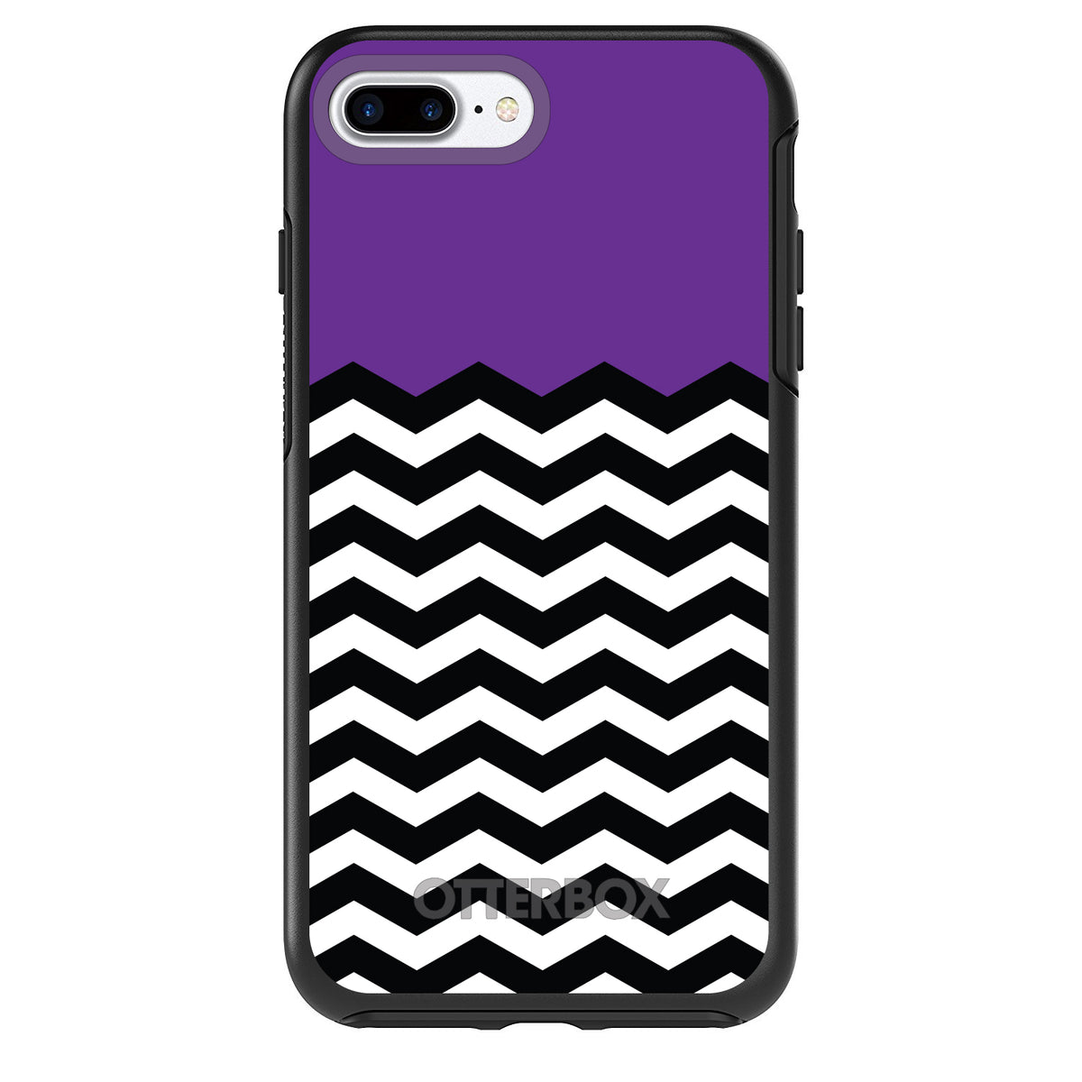 Black White Purple Chevron OtterBox Symmetry Case for iPhone & Galaxy, view 2