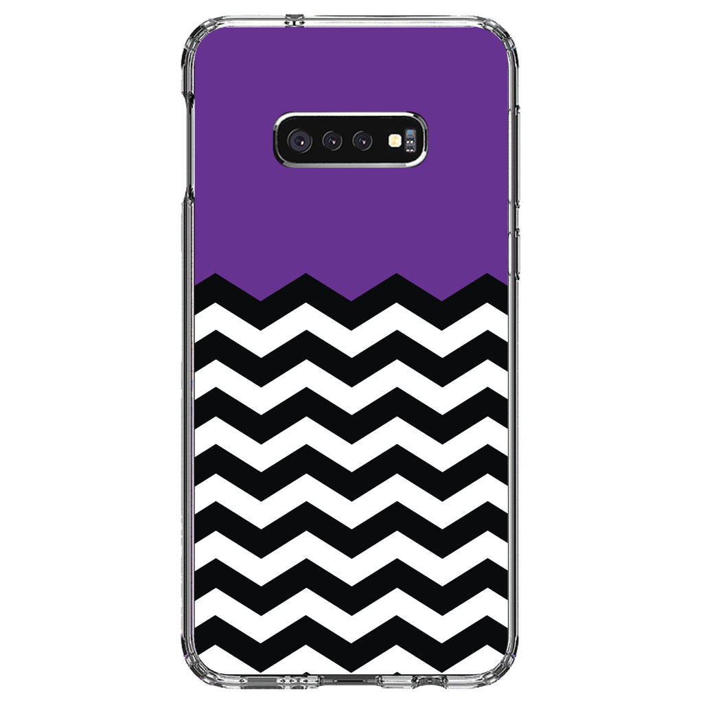 Black White Purple Chevron Clear Shockproof iPhone Case, view 18