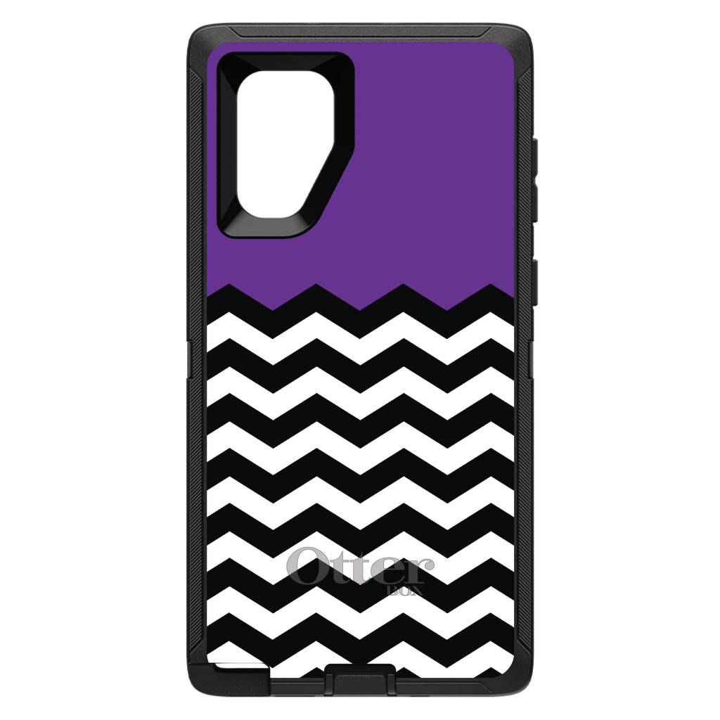 Black White Purple Chevron OtterBox Defender Case for iPhone & Galaxy, view 14