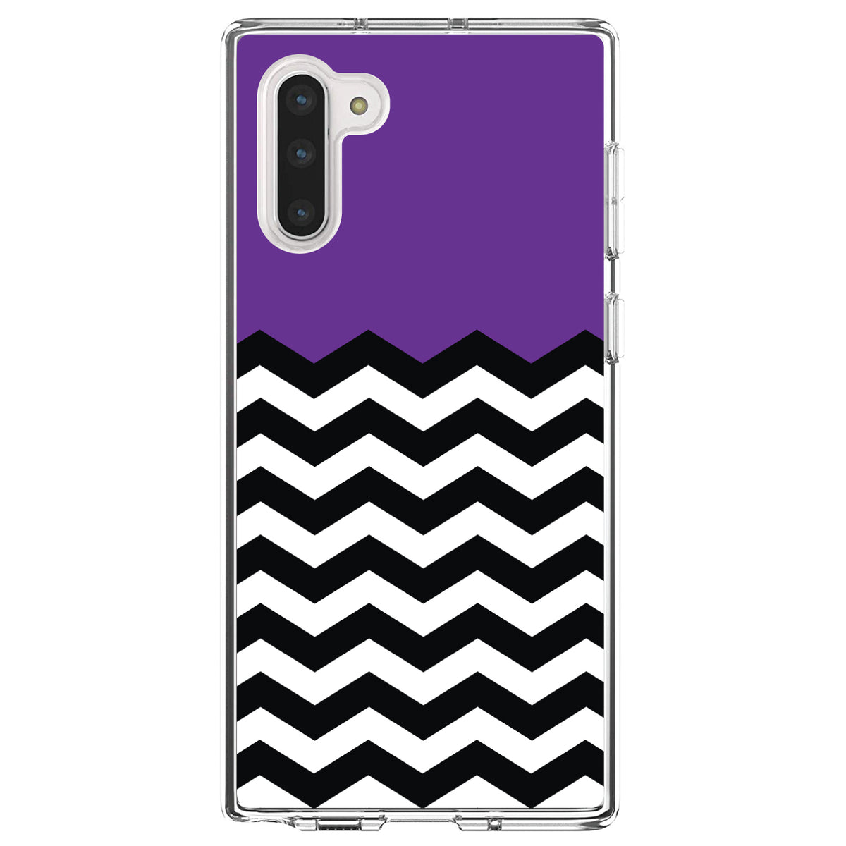 Black White Purple Chevron Clear Shockproof iPhone Case, view 9