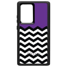 DistinctInk™ OtterBox Defender Series Case for Apple iPhone / Samsung Galaxy / Google Pixel - Black White Purple Chevron