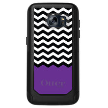 DistinctInk™ OtterBox Commuter Series Case for Apple iPhone or Samsung Galaxy - Black White Purple Chevron