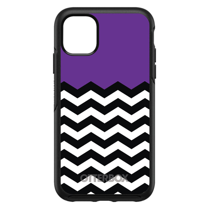 DistinctInk™ OtterBox Symmetry Series Case for Apple iPhone / Samsung Galaxy / Google Pixel - Black White Purple Chevron