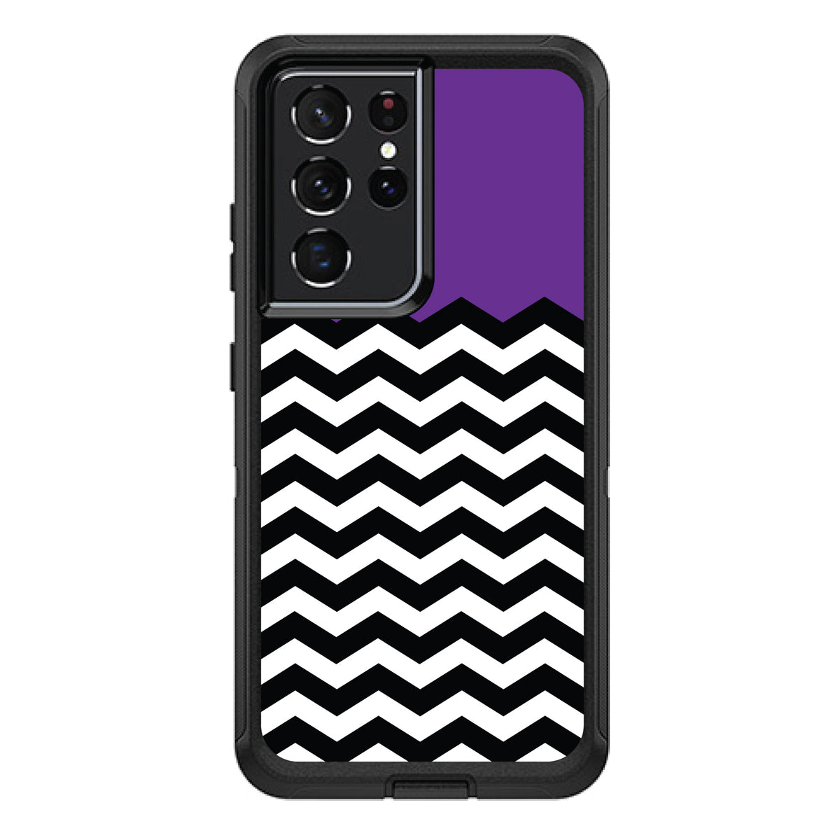 Black White Purple Chevron OtterBox Defender Case for iPhone & Galaxy, view 7