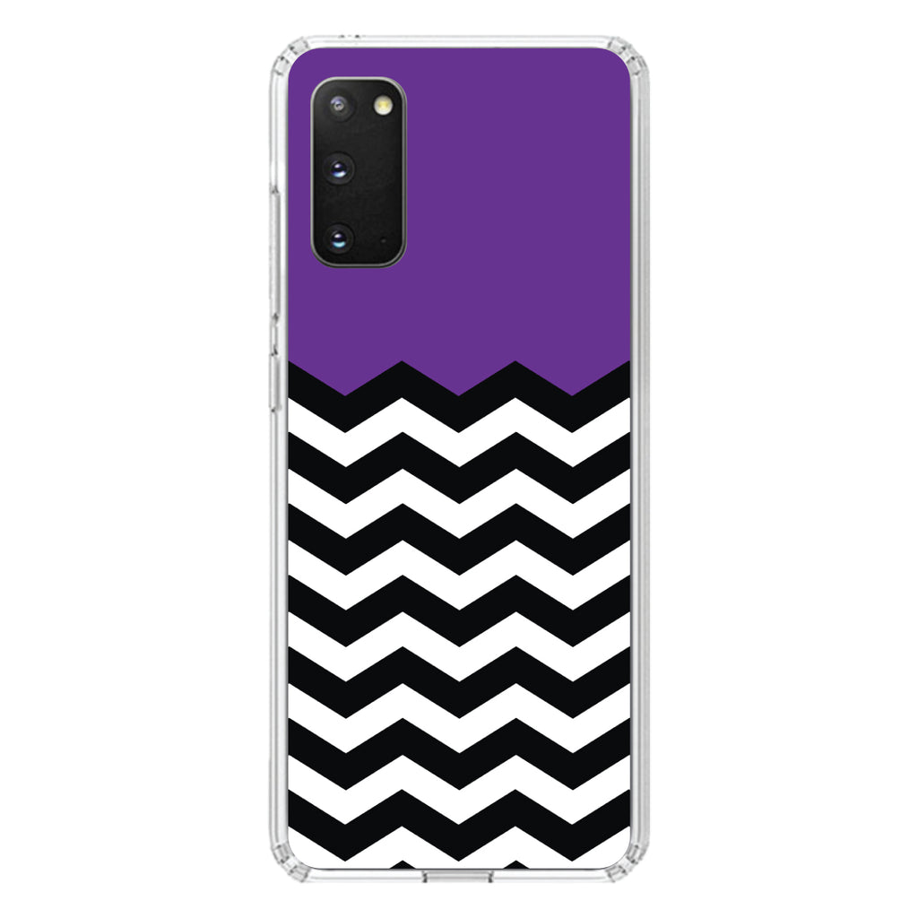 Black White Purple Chevron Clear Shockproof iPhone Case, view 15