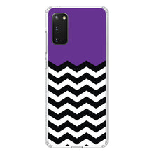 DistinctInk® Clear Shockproof Hybrid Case for Apple iPhone / Samsung Galaxy / Google Pixel - Black White Purple Chevron