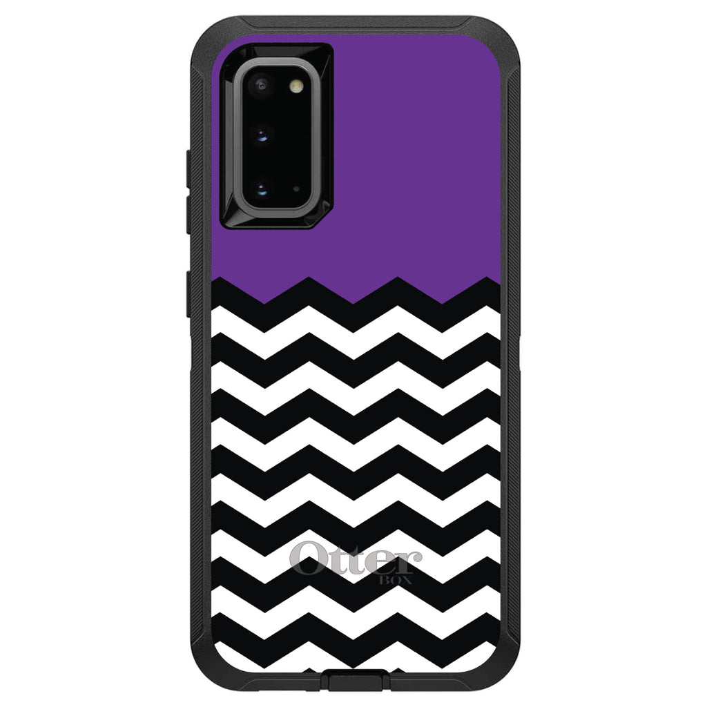 Black White Purple Chevron OtterBox Defender Case for iPhone & Galaxy, view 8