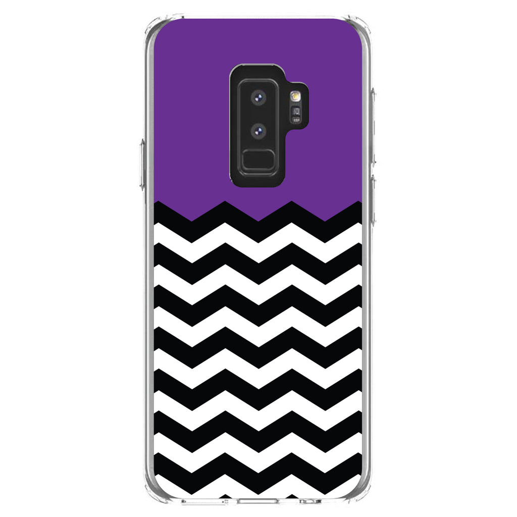 Black White Purple Chevron Clear Shockproof iPhone Case, view 20