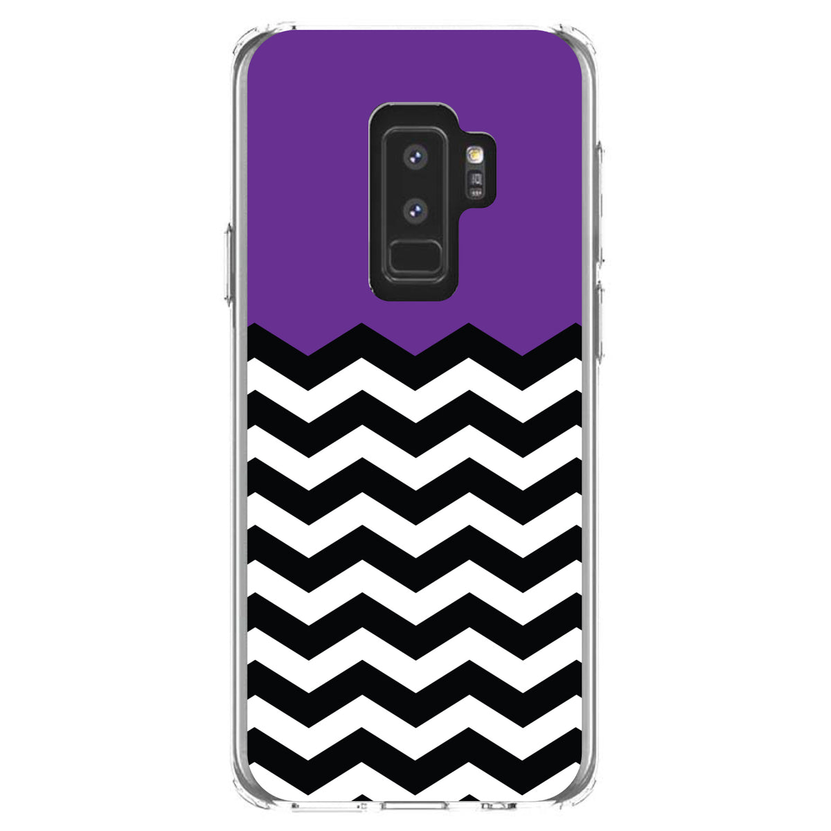 Black White Purple Chevron Clear Shockproof iPhone Case, view 20