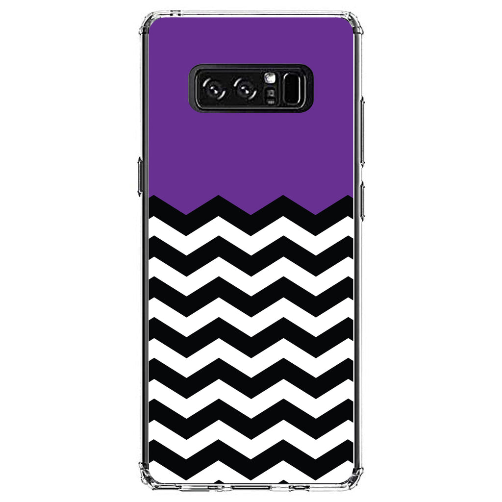 Black White Purple Chevron Clear Shockproof iPhone Case, view 12