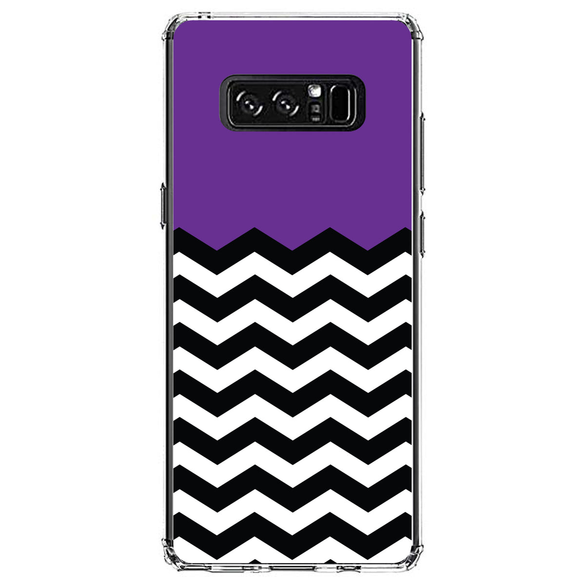 Black White Purple Chevron Clear Shockproof iPhone Case, view 12