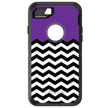 DistinctInk™ OtterBox Defender Series Case for Apple iPhone / Samsung Galaxy / Google Pixel - Black White Purple Chevron