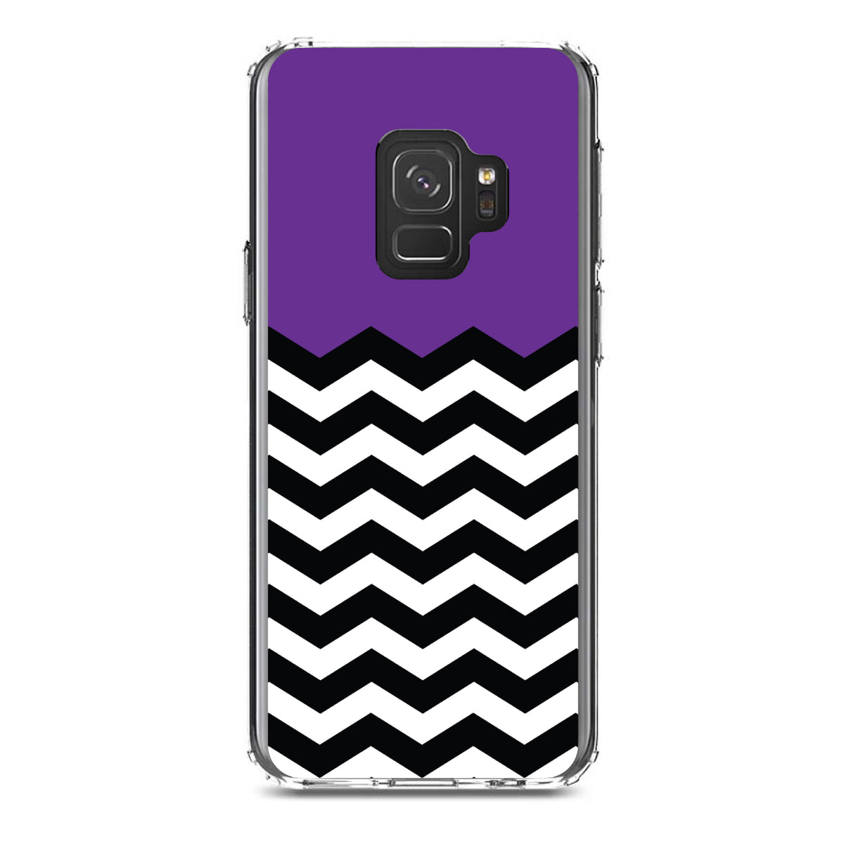 Black White Purple Chevron Clear Shockproof iPhone Case, view 19