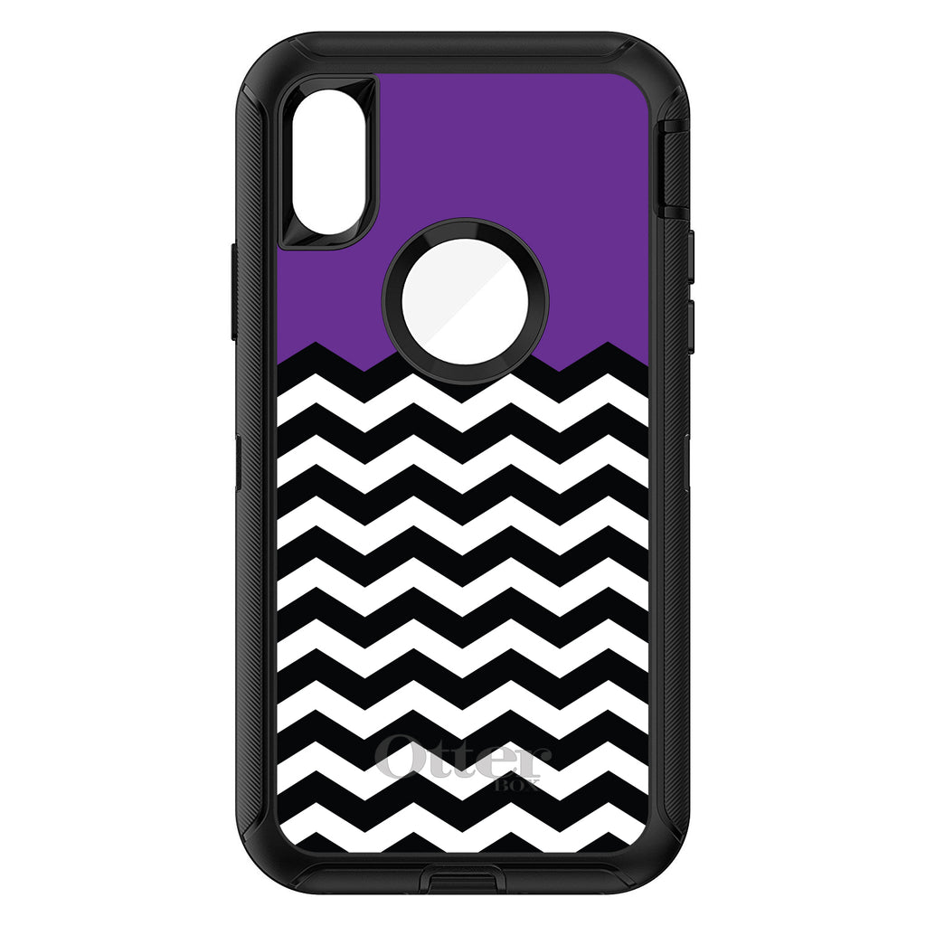 Black White Purple Chevron OtterBox Defender Case for iPhone & Galaxy, view 3
