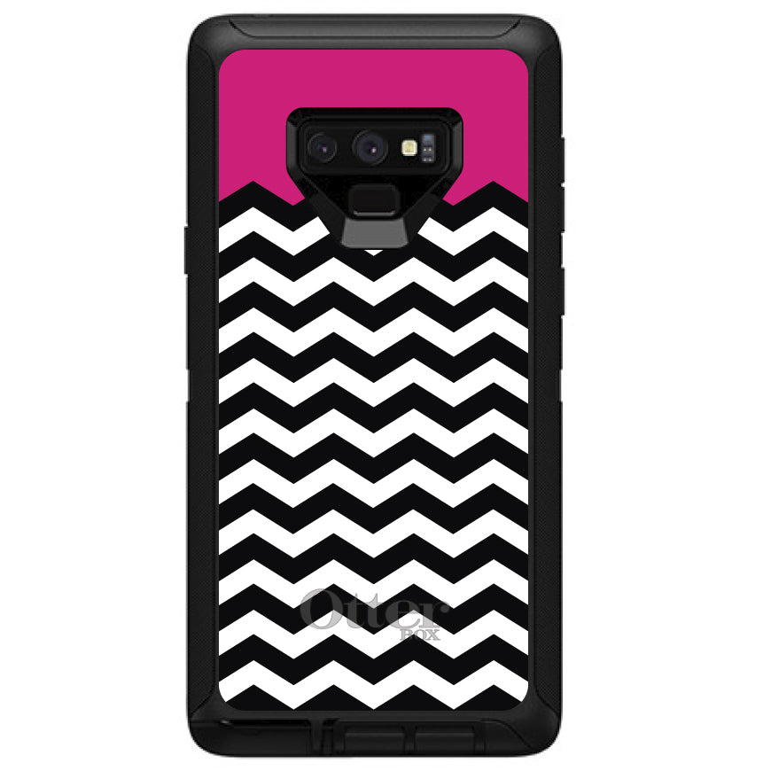 Black White Hot Pink Chevron OtterBox Defender Case for iPhone & Galaxy, view 16