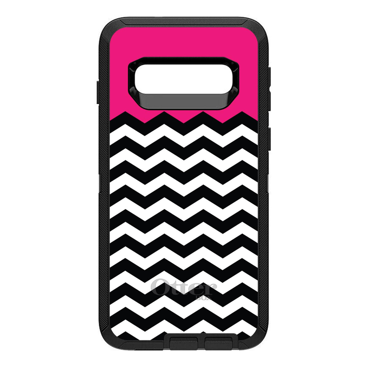 Black White Hot Pink Chevron OtterBox Defender Case for iPhone & Galaxy, view 9
