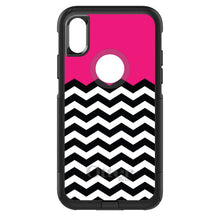DistinctInk™ OtterBox Commuter Series Case for Apple iPhone or Samsung Galaxy - Black White Hot Pink Chevron