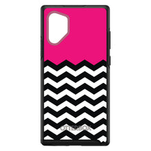 DistinctInk™ OtterBox Symmetry Series Case for Apple iPhone / Samsung Galaxy / Google Pixel - Black White Hot Pink Chevron