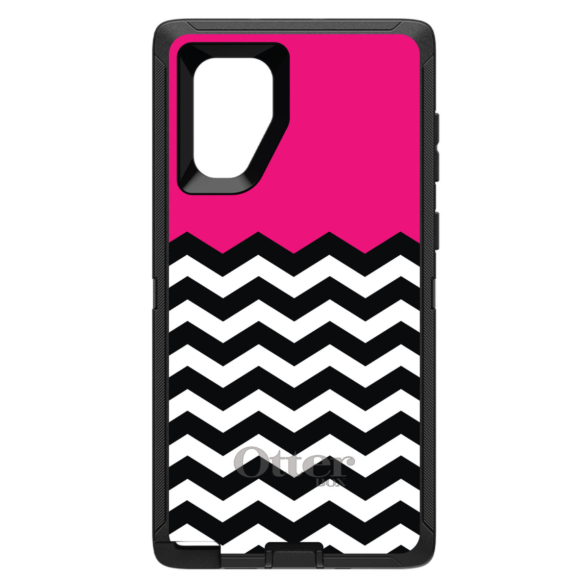 Black White Hot Pink Chevron OtterBox Defender Case for iPhone & Galaxy, view 15
