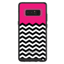 DistinctInk™ OtterBox Symmetry Series Case for Apple iPhone / Samsung Galaxy / Google Pixel - Black White Hot Pink Chevron