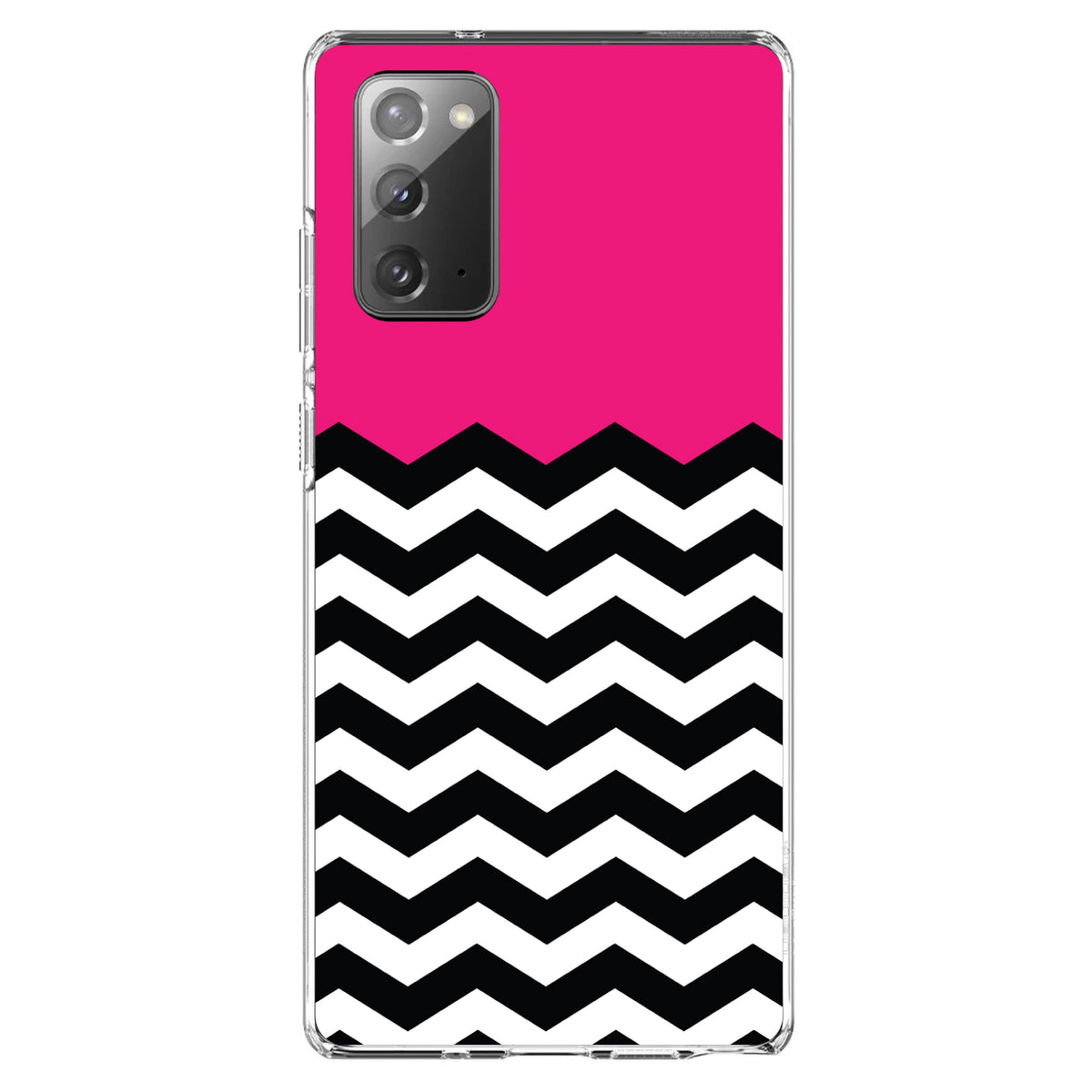 Black White Hot Pink Chevron Clear Shockproof iPhone Case, view 8