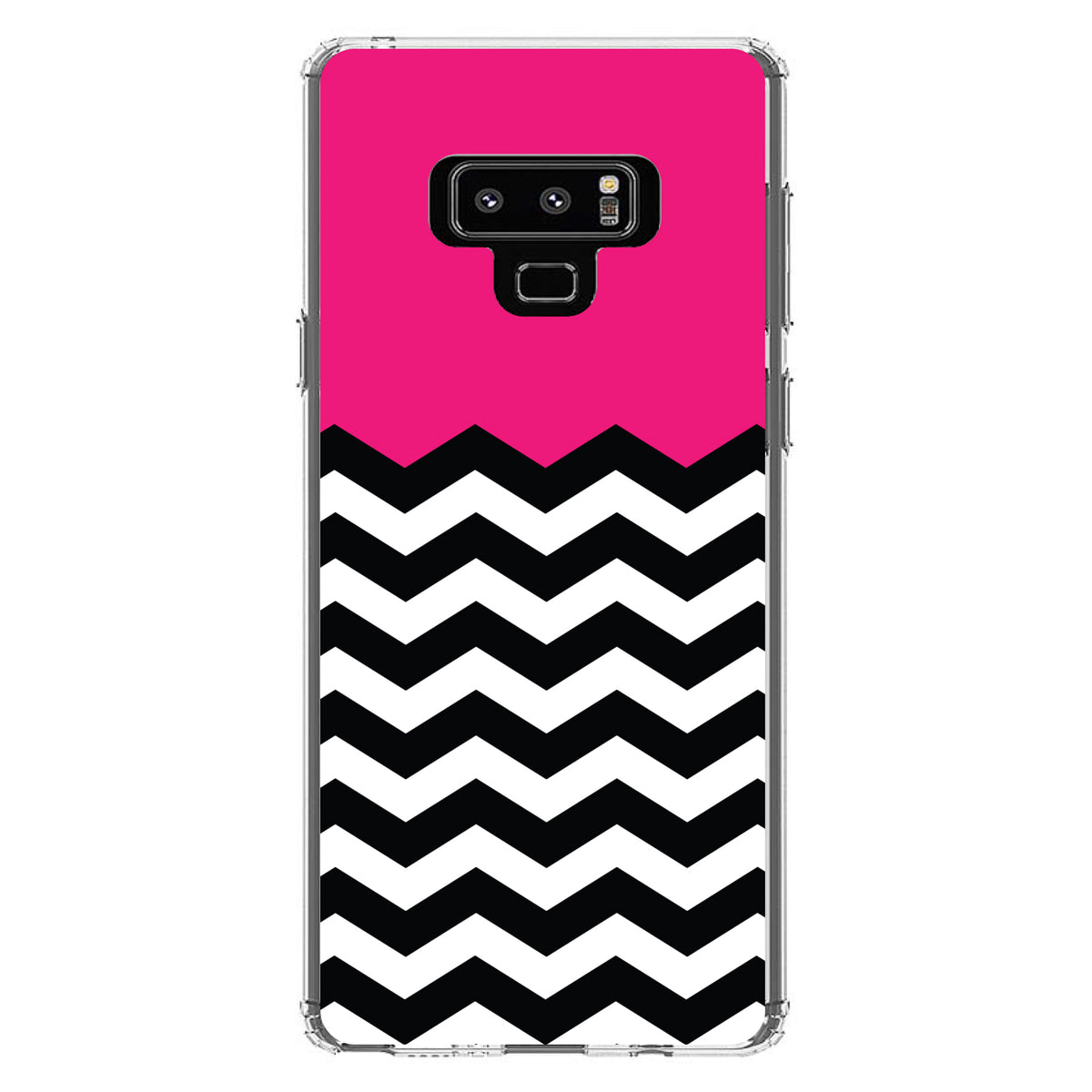 Black White Hot Pink Chevron Clear Shockproof iPhone Case, view 11