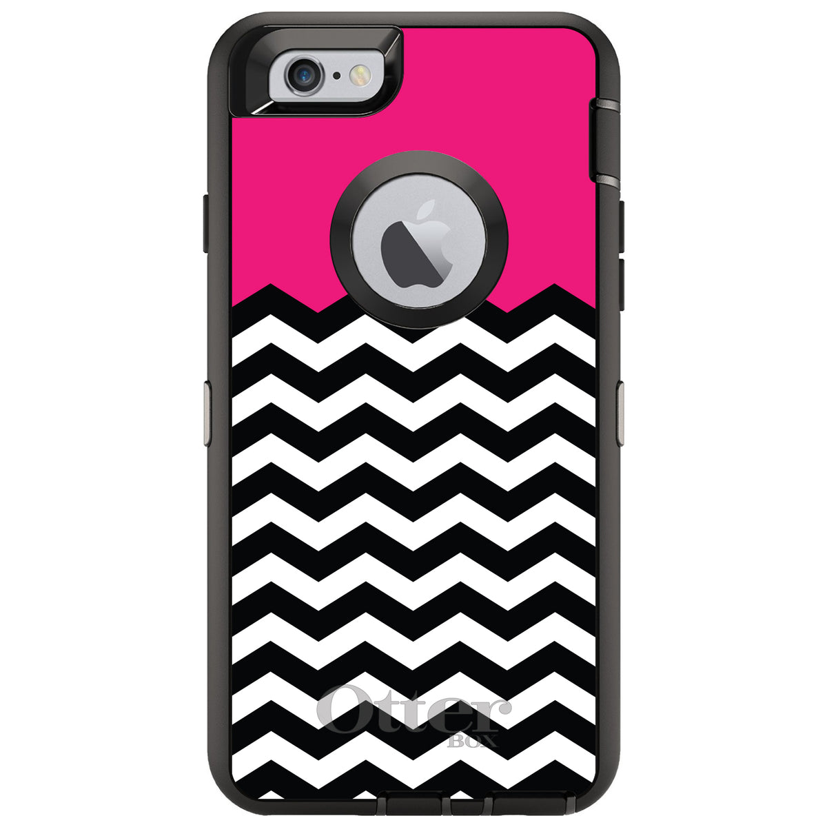 Black White Hot Pink Chevron OtterBox Defender Case for iPhone & Galaxy, view 4