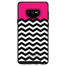 DistinctInk™ OtterBox Symmetry Series Case for Apple iPhone / Samsung Galaxy / Google Pixel - Black White Hot Pink Chevron