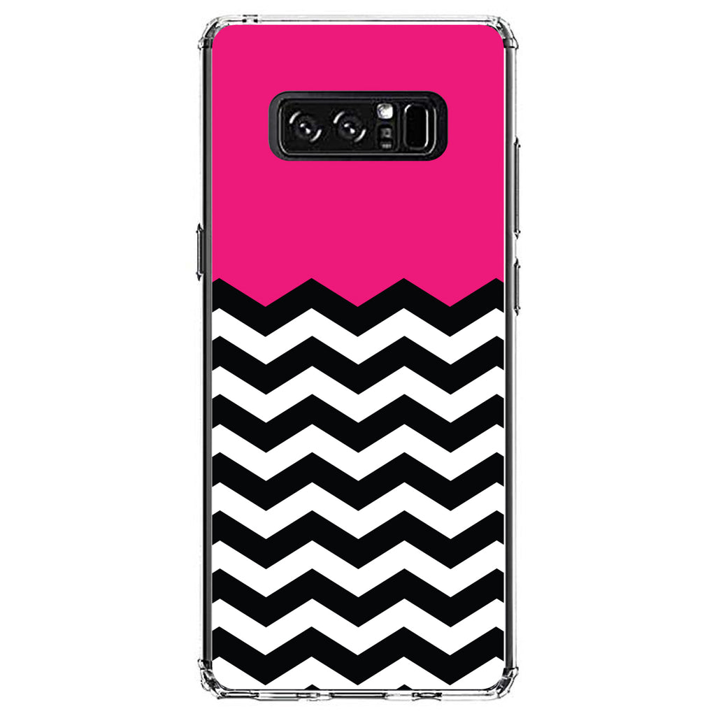 Black White Hot Pink Chevron Clear Shockproof iPhone Case, view 12