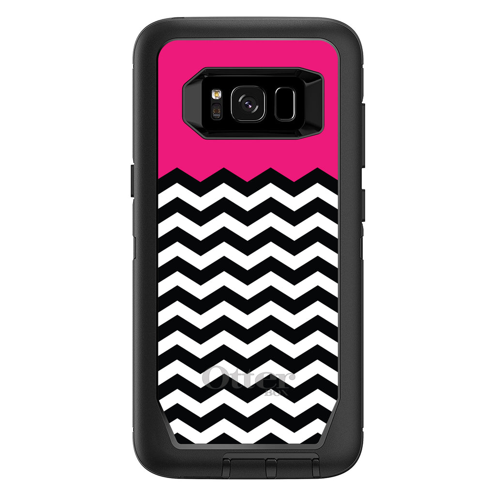Black White Hot Pink Chevron OtterBox Defender Case for iPhone & Galaxy, view 12