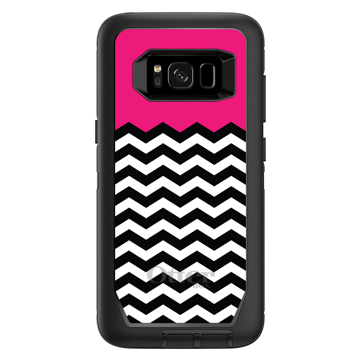 Black White Hot Pink Chevron OtterBox Defender Case for iPhone & Galaxy, view 12